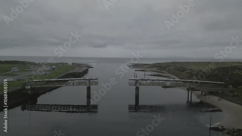 Broken bridge, unfixable gap, old abandoned structure without it’s cap photo