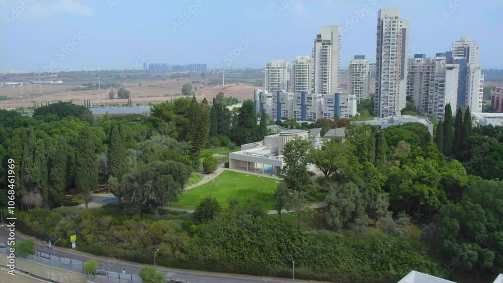 Weizmann House – Rehovot, Israel - was the home of the first President of Israel, Chaim Weizmann, and first First Lady, Vera Weizmann, The geometric shaped house includes swimming a pool Weizmann House – Rehovot, Israel - was the home of the first President of Israel, Chaim Weizmann, and first First Lady, Vera Weizmann, The geometric shaped house includes swimming a pool