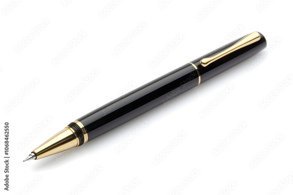 Elegant Black Pen Isolated on White Background Elegant Black Pen Isolated on White Background