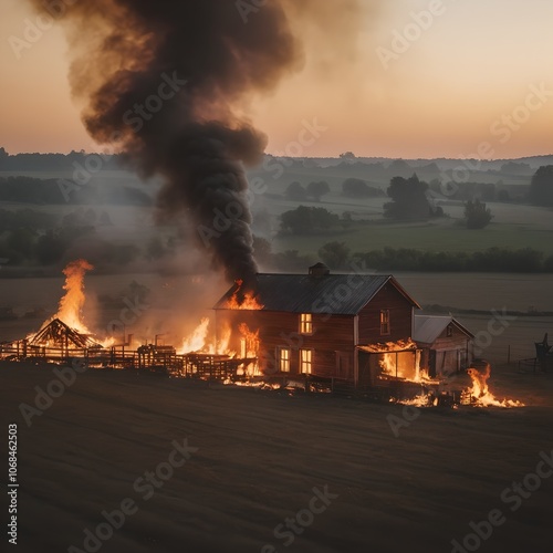 a house that has a fire burning in it