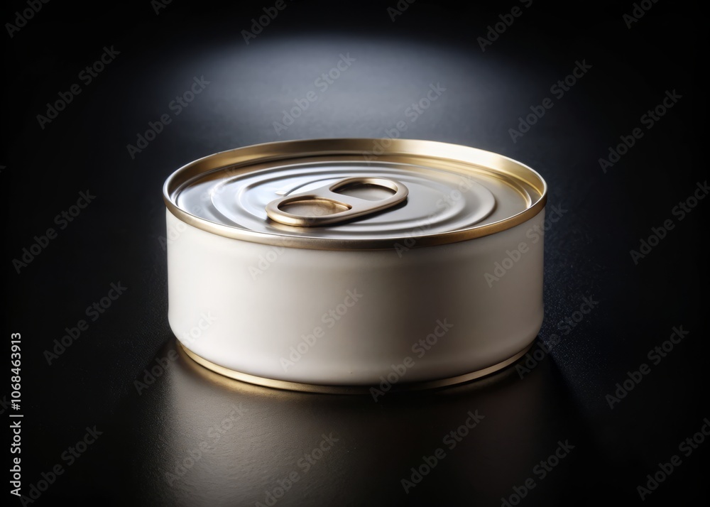 White Small Food Can Isolated on Black Background, Captured in Malang, Indonesia on October 12th, 2024 - Perfect for Product Photography Use White Small Food Can Isolated on Black Background, Captured in Malang, Indonesia on October 12th, 2024 - Perfect for Product Photography Use