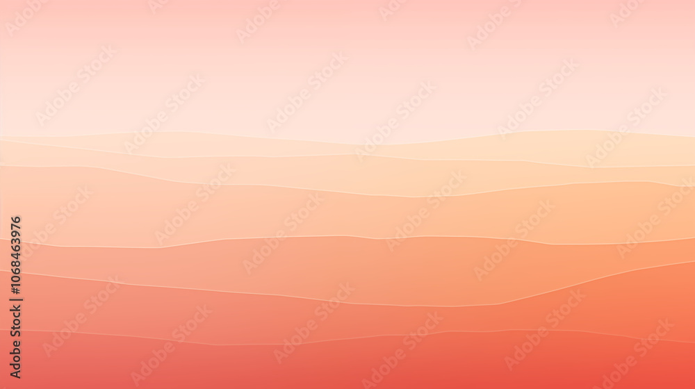 Layered Gradient Peach Orange Minimal Landscape Illustration