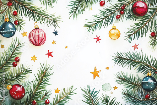 christmas tree branches and decorations