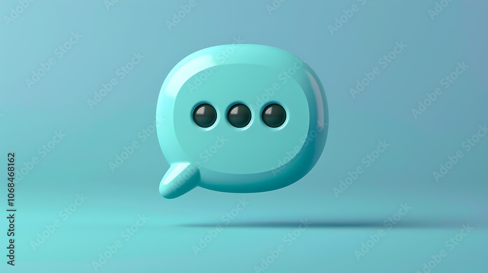 A 3D rendering of a blue chat bubble with three dots inside. The chat bubble is on a blue background and has a glossy finish. A 3D rendering of a blue chat bubble with three dots inside. The chat bubble is on a blue background and has a glossy finish.