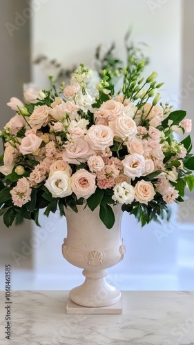 Elegant floral centerpiece exuding a soft fragrance, perfect for enhancing any special occasion or event.