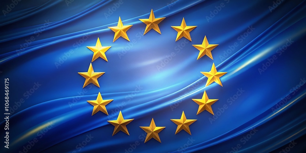 EU Flag Vector Illustration with High Depth of Field, Blue Background, European Union Symbolism, National Identity, Flag Design, Graphic Elements, Abstract Art, Modern Aesthetics, Digital Artwork EU Flag Vector Illustration with High Depth of Field, Blue Background, European Union Symbolism, National Identity, Flag Design, Graphic Elements, Abstract Art, Modern Aesthetics, Digital Artwork