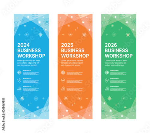 Set of business banner design templates in modern, abstract pattern style for schools, companies, workshops, events and presentations. Layout design template for banner, flyer, brochure, panel etc.
