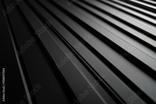 Sleek architectural close-up showcasing modern metal roofing design and texture. photo