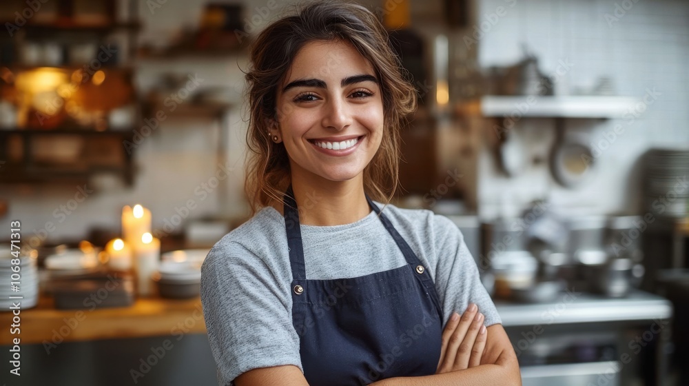 Charismatic Female Manager in Restaurant Setting Charismatic Female Manager in Restaurant Setting