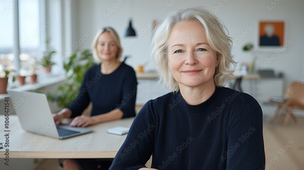 Confident businesswoman leads team in modern office environment with inspiring work ethic Confident businesswoman leads team in modern office environment with inspiring work ethic