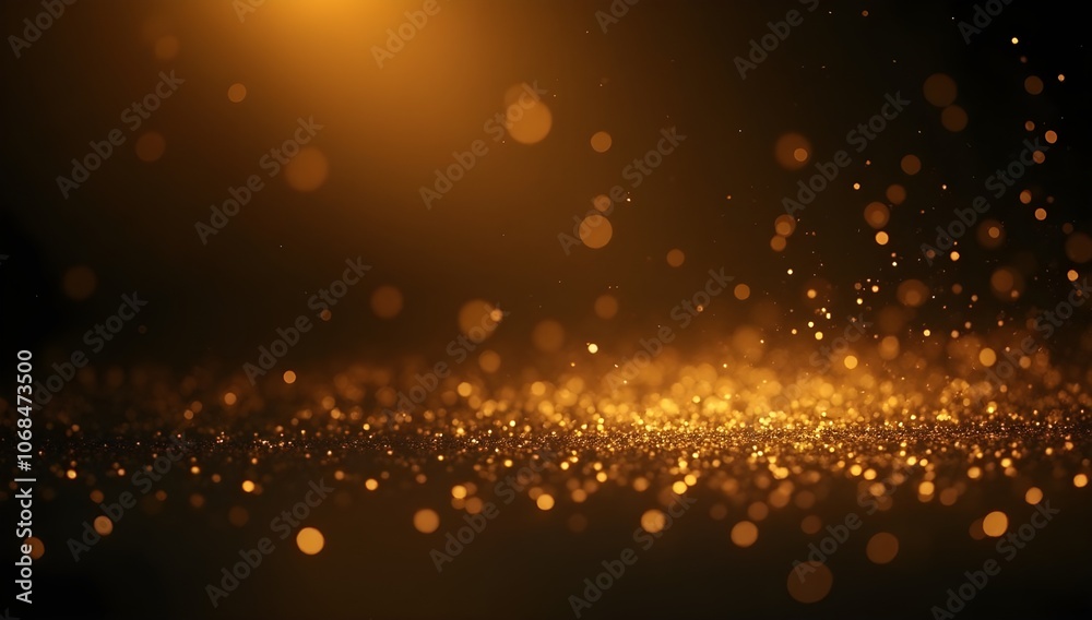 Fototapeta premium Gold shimmering particle background for web design and creative projects, diagonal light beam