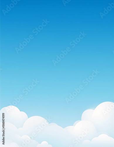 Blue Sky with White Clouds Background