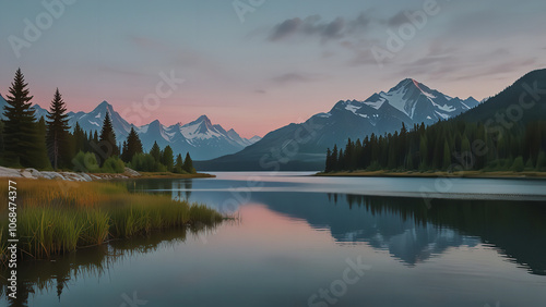 A serene landscape with calming colors.