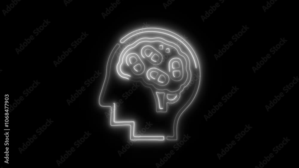 Glowing Medication Icon and Symbol in HD Video Neon Animation on Black Background Glowing Medication Icon and Symbol in HD Video Neon Animation on Black Background