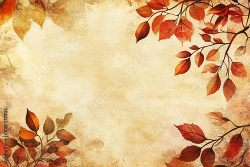 Autumn Serenity: A Watercolor Journey Through Grunge Textures and Fall Colors