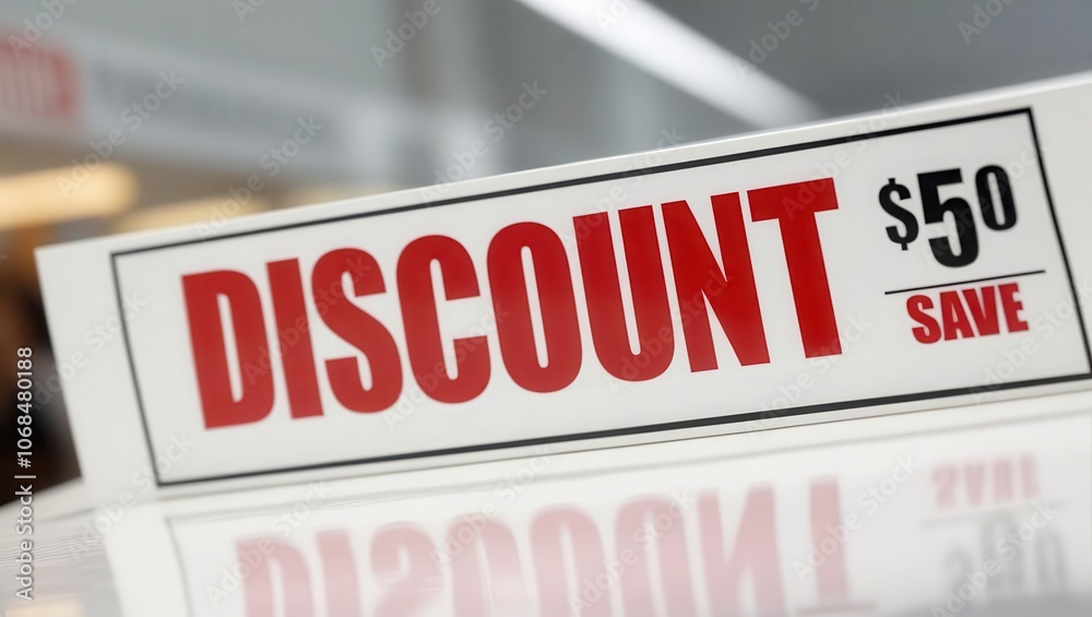 Discount Sign: A bold red Discount Sign: A bold red