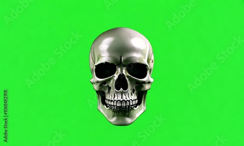 Punk Skull on green screen background. photo