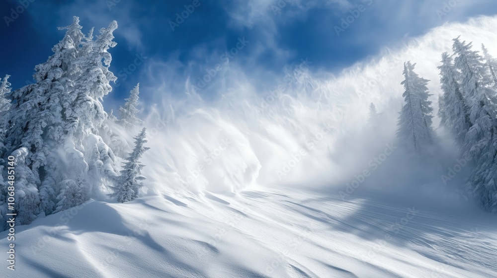 A serene yet powerful portrayal of an ice avalanche quietly sliding down a mountainside, the stillness of the surrounding landscape contrasting with the dynamic movement of the ice. A serene yet powerful portrayal of an ice avalanche quietly sliding down a mountainside, the stillness of the surrounding landscape contrasting with the dynamic movement of the ice.