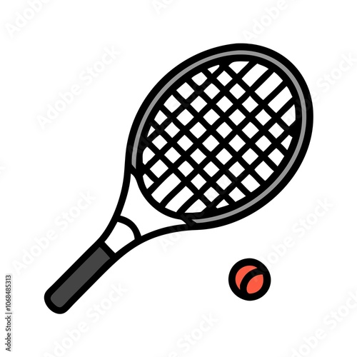 tennis racket and ball