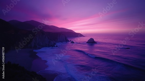 Purple Sunset Coastline
