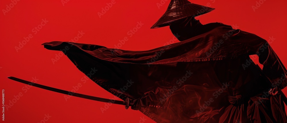 Fototapeta premium The Shadowed Sword: A Noir Ninja Assassin