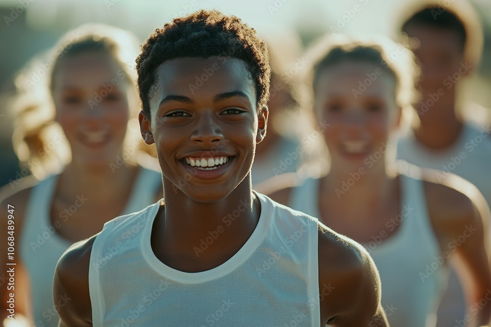 Joyful Moments in Team Sports: Celebrating Youth, Friendship, and Athletic Spirit with a Group of Young Athletes Smiling Together Under the Sun Joyful Moments in Team Sports: Celebrating Youth, Friendship, and Athletic Spirit with a Group of Young Athletes Smiling Together Under the Sun