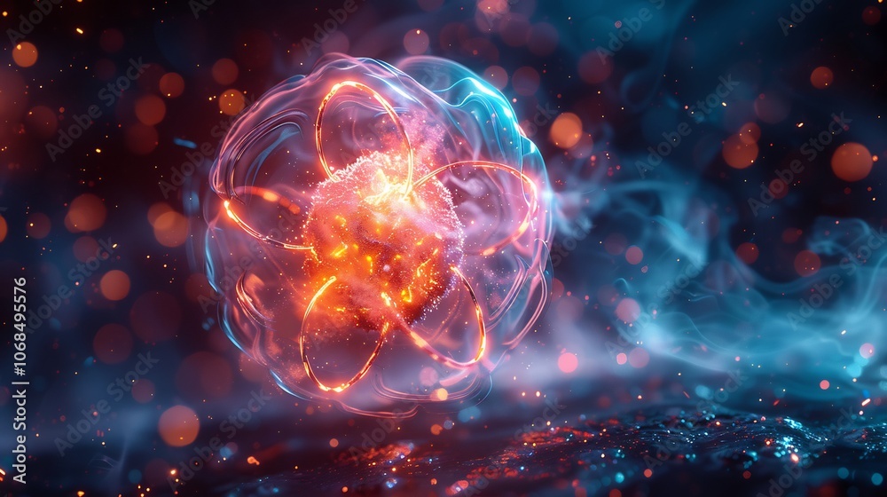 Highresolution hydrogen atom illustration a single electron orbiting a proton showcasing vibrant quantum orbitals and stylized energy levels for visualizing energy transitions Highresolution hydrogen atom illustration a single electron orbiting a proton showcasing vibrant quantum orbitals and stylized energy levels for visualizing energy transitions