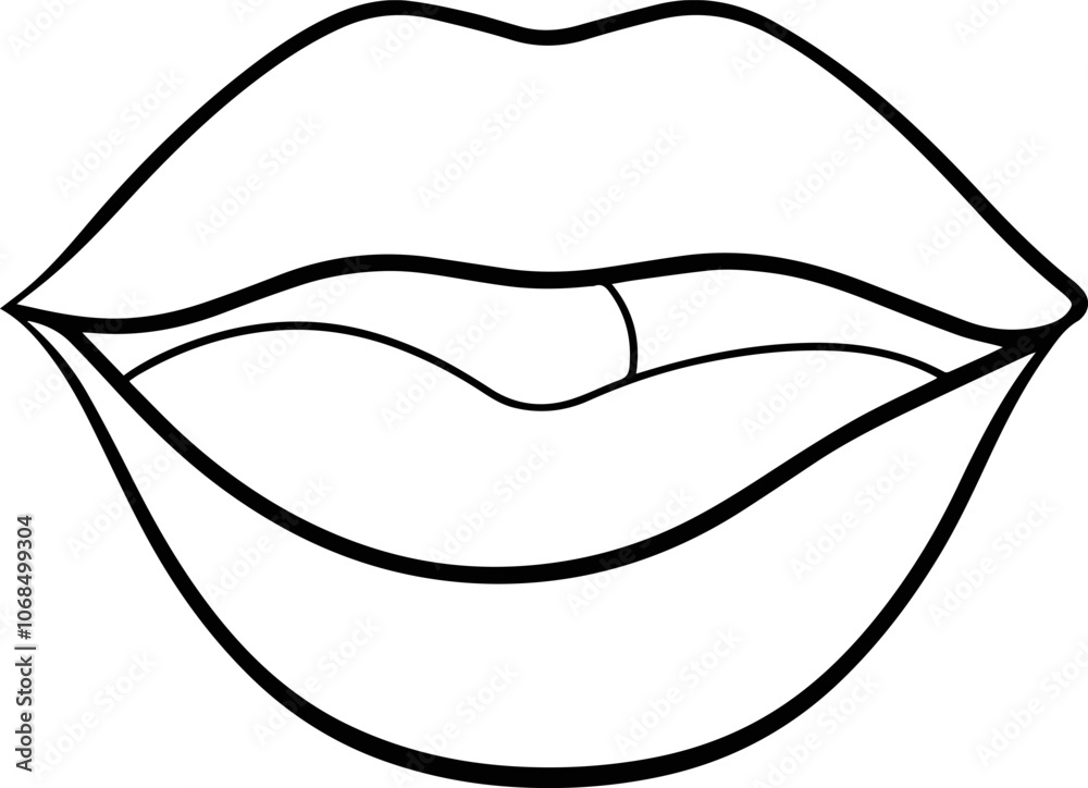 female lip outline vector vector illustration line art female lip outline vector vector illustration line art