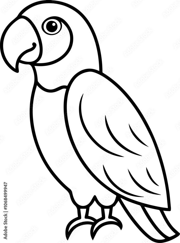 parrot outline vector illustration simple design parrot outline vector illustration simple design