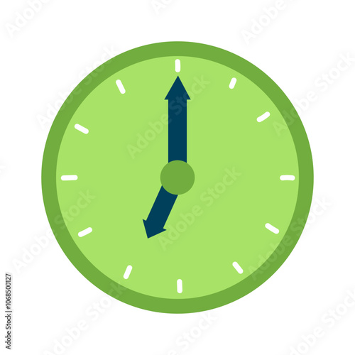 Green watch. Vector simple color flat illustration. 