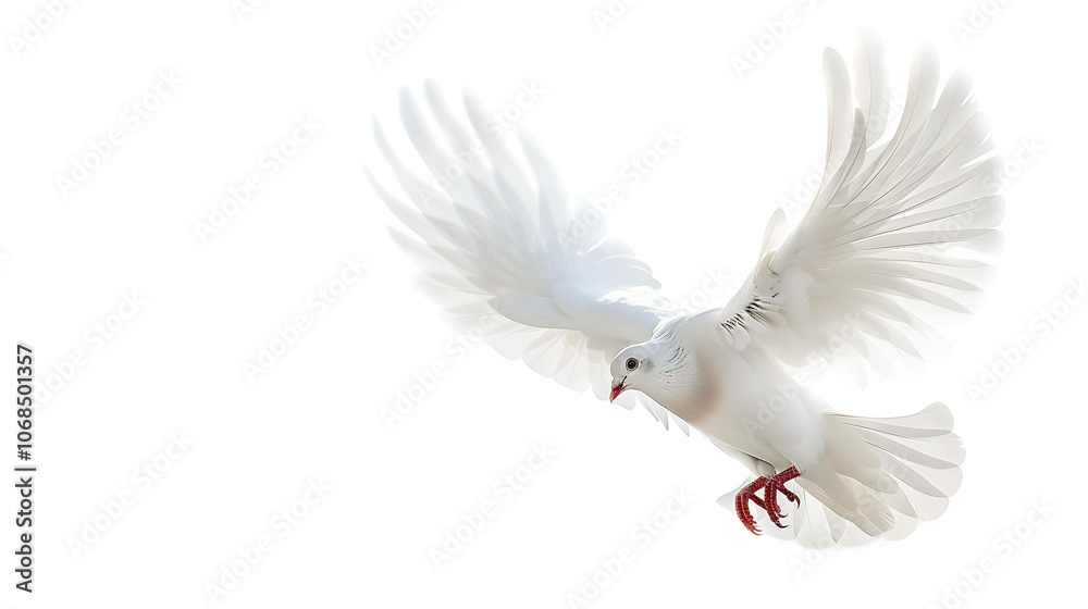 Obraz premium A white dove is a symbol of peace and love. It is often used to represent the Holy Spirit in Christianity.