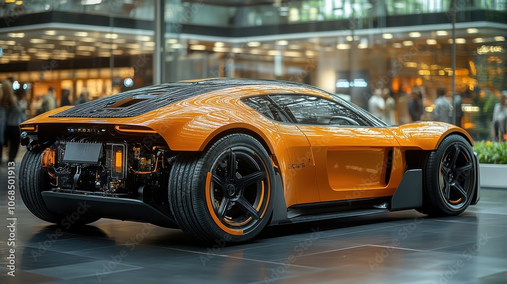 Fototapeta premium A graphene battery powering a modular, customizable electric car
