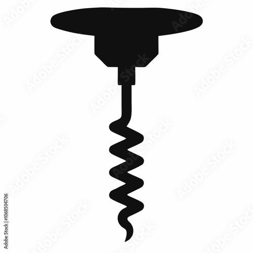 corkscrew vector silhouette illustration on a white background