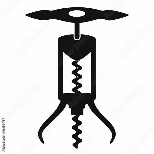 corkscrew vector silhouette illustration on a white background