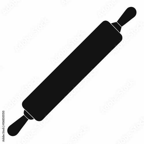 rolling pin vector silhouette illustration on a white background