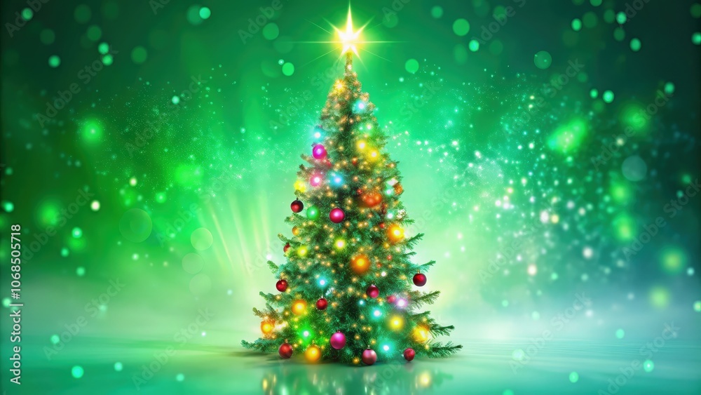 Bright and vibrant Christmas tree lights adorn a festive tree, creating a magical atmosphere Bright and vibrant Christmas tree lights adorn a festive tree, creating a magical atmosphere