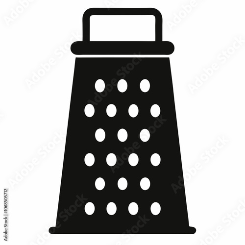 black grater vector silhouette illustration on a white background