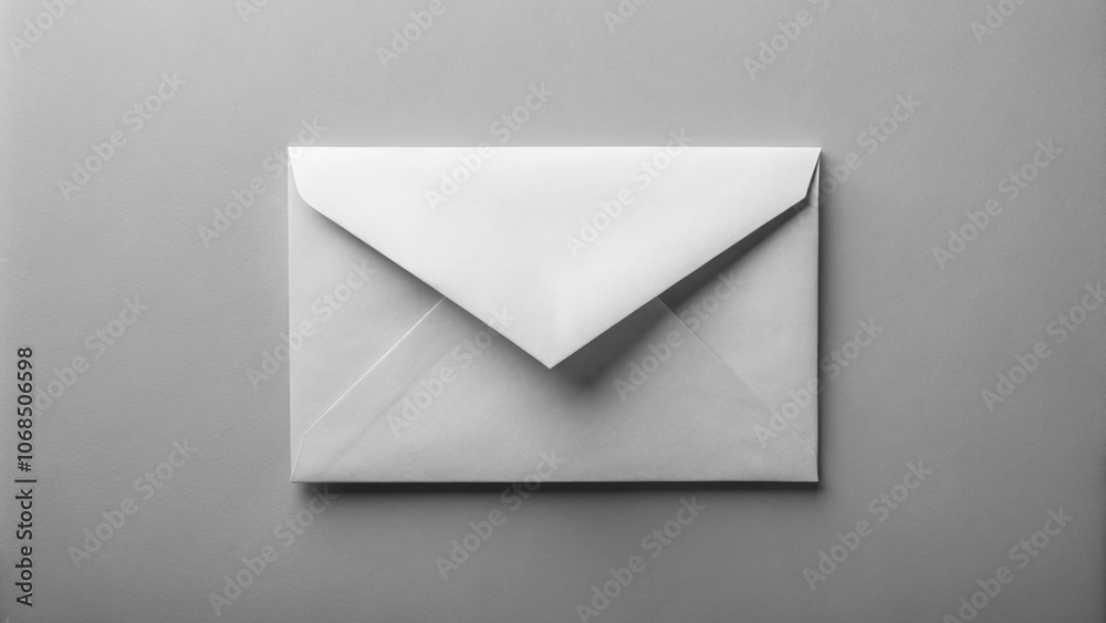 Minimalist White Envelope on Gray Background for Business Correspondence, Elegant Stationery, Professional Branding, Clean Design, Corporate Communication, Office Supplies, Simple Aesthetics Minimalist White Envelope on Gray Background for Business Correspondence, Elegant Stationery, Professional Branding, Clean Design, Corporate Communication, Office Supplies, Simple Aesthetics