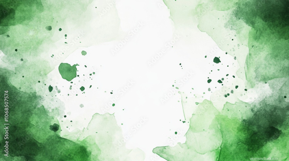 Fototapeta premium Green Watercolor Abstract Background
