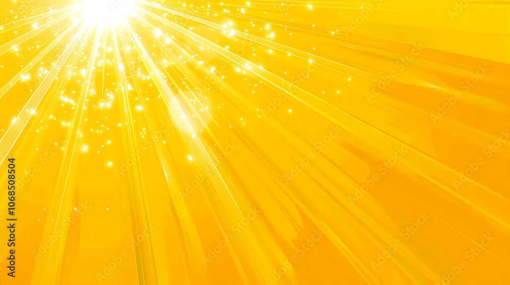 A bright yellow background with a white light shining down from the top right corner. There are also some small white particles floating around. A bright yellow background with a white light shining down from the top right corner. There are also some small white particles floating around.