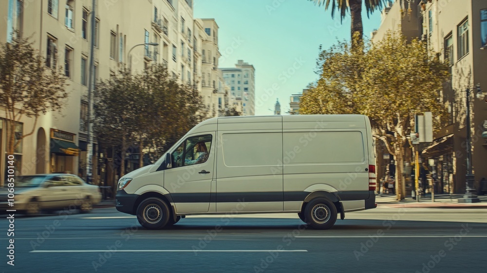 Fototapeta premium City Van in Motion