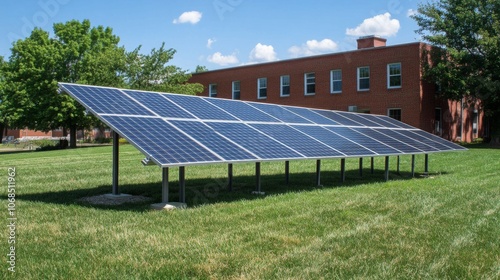 Solar Panels on Campus Lawn