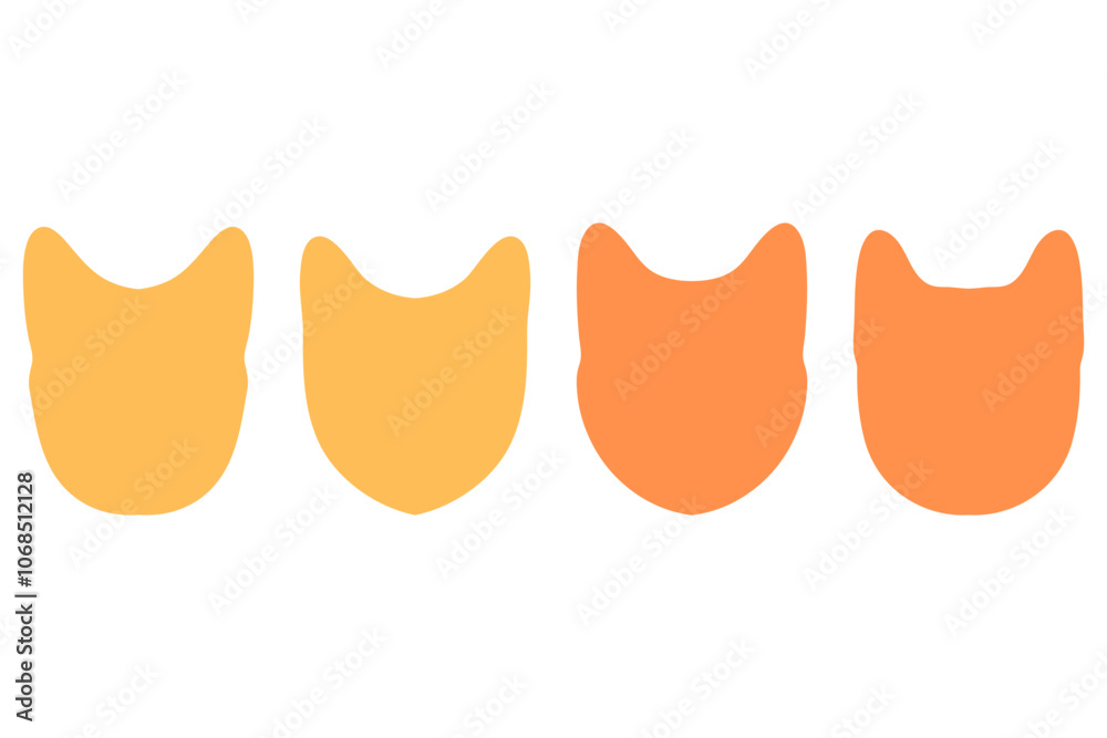 Simple cat head illustration set design