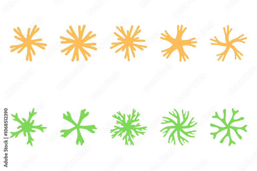 Botanical flower design set. Decorative floral icon