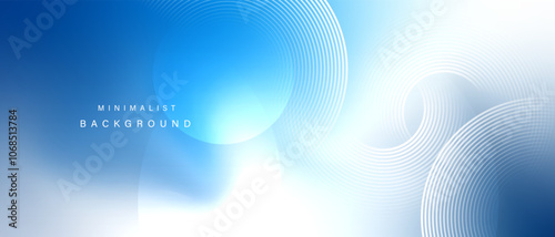 Gradient abstract background with circular line patterns. Vector illustration.