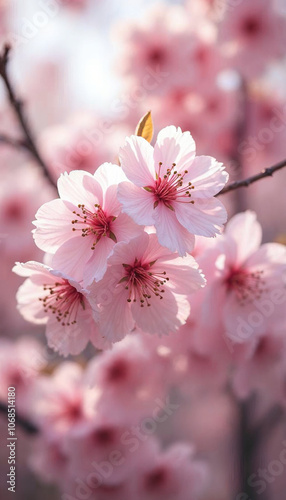 Japanese pink cherry blossom