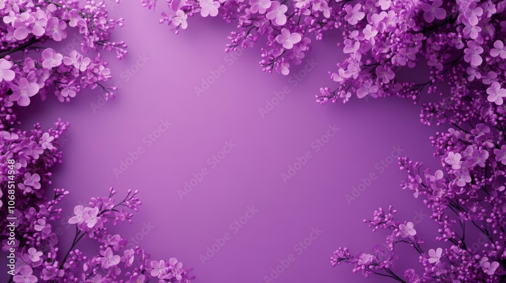 Obraz premium Purple Blossoms Frame Background