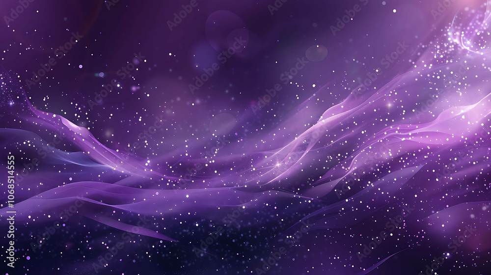 Fototapeta premium Elegant purple abstract background with a smooth gradient and sparkling lights.