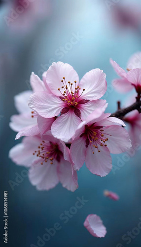 Japanese pink cherry blossom