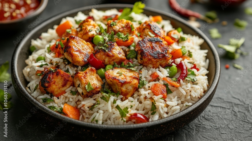 Grilled Chicken with Vegetable Rice Grilled Chicken with Vegetable Rice